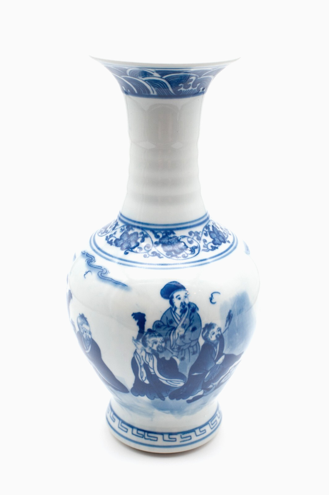 Antique Medium Chinese Blue and White Porcelain Vase, 32cm tall, Qianlong mark