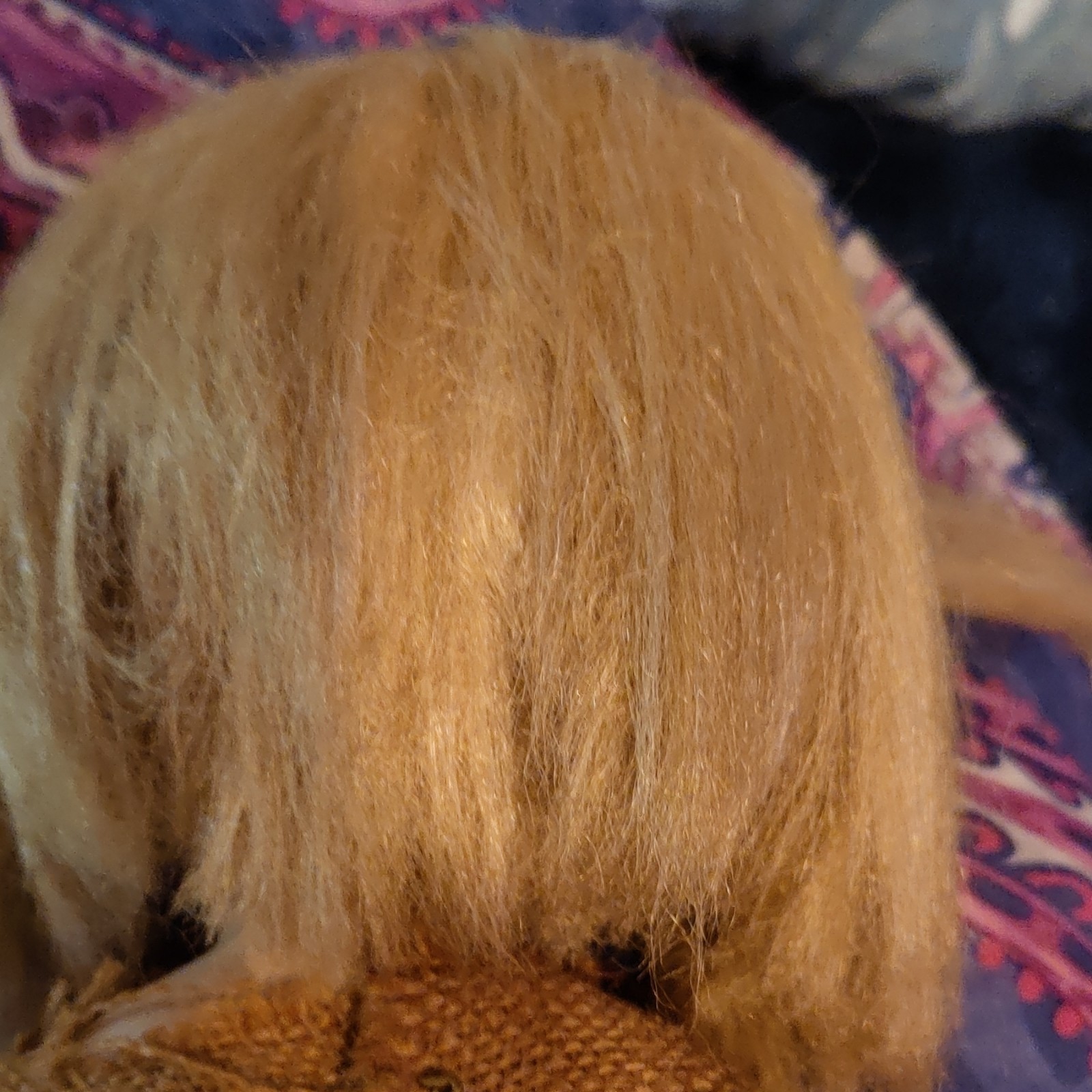 Blonde Girl Play Doll Brown Eyes Removable Burlap Outfit