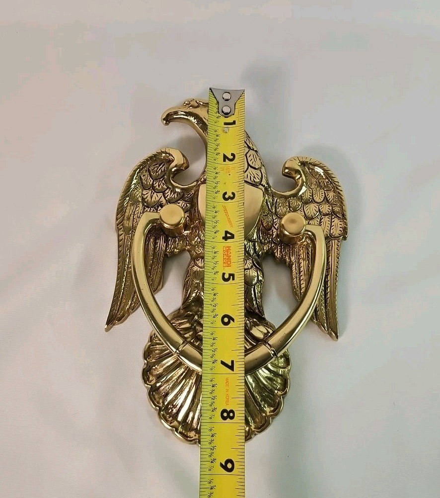 VTG Harvin American Eagle Design Heavy Cast Brass Door Knocker Size 8.5 X 5.5