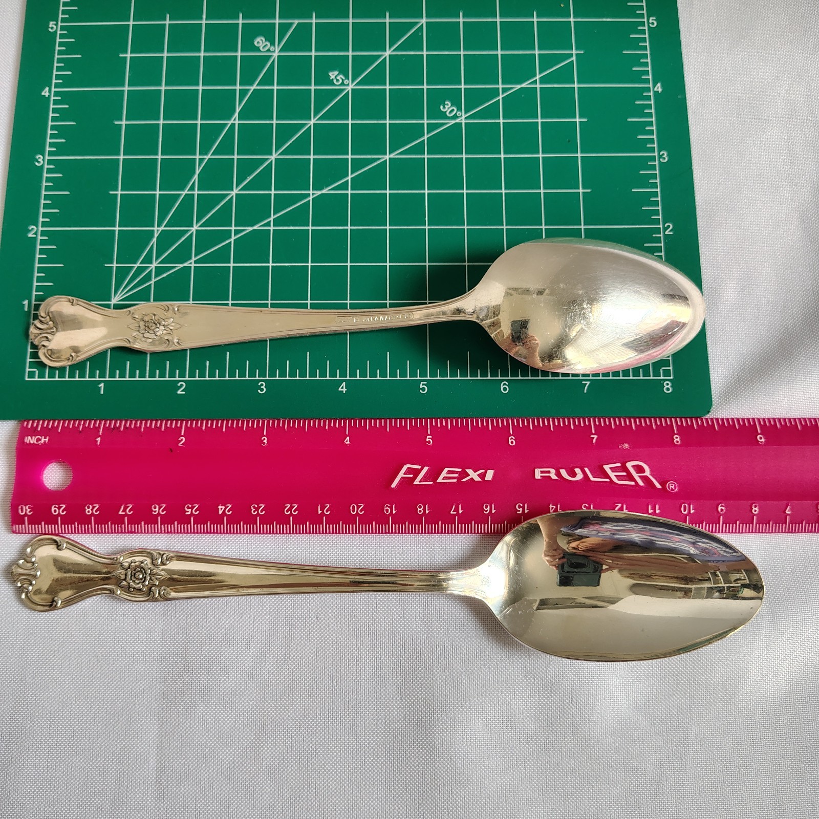 2 Serving Spoons Signature Rose Old Company Plate Silverplate 1950 | NO Monogram