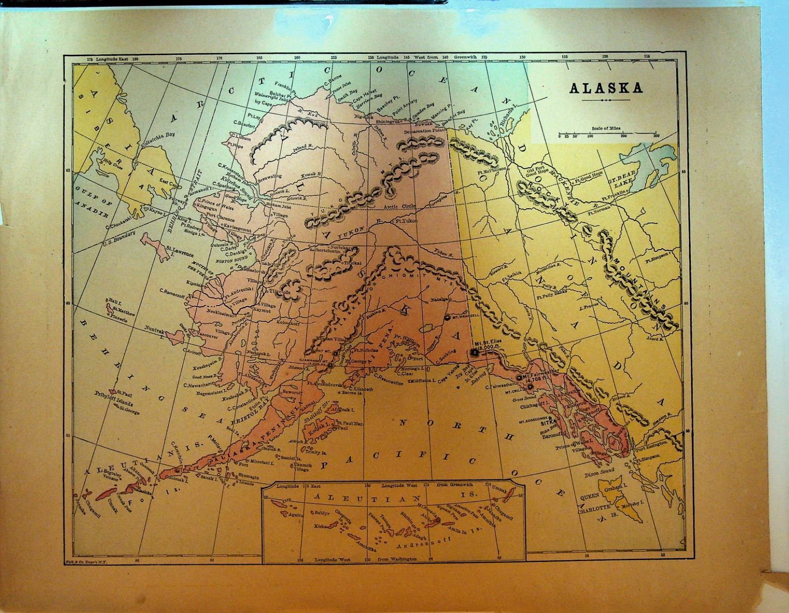Alaska Map George F Cram ca 1890 11×14