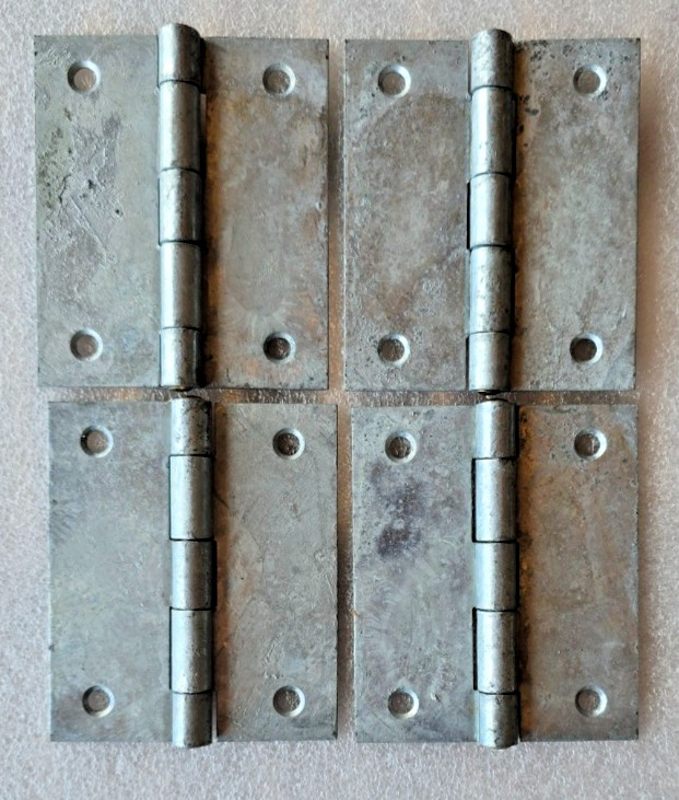 4 Hinges 3 1/2 X 3 Galvanized Steel