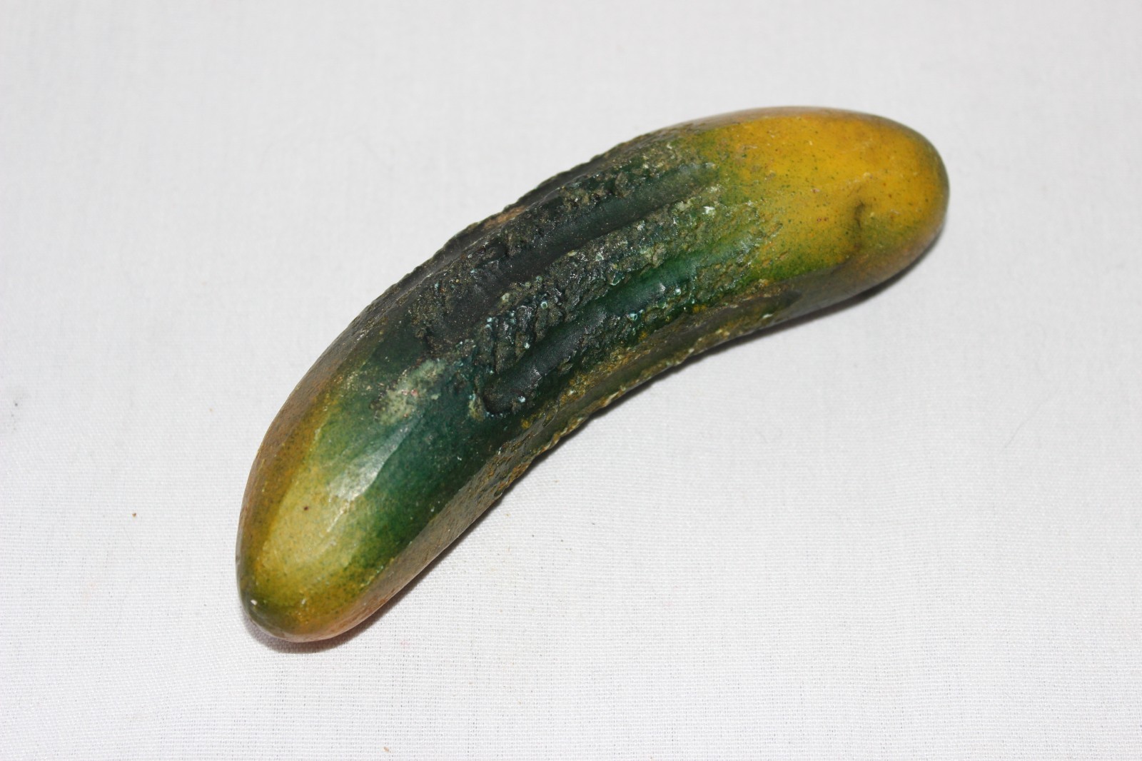 Early Italian Alabaster Stone fruit Vegetable green cucumber life size realistic