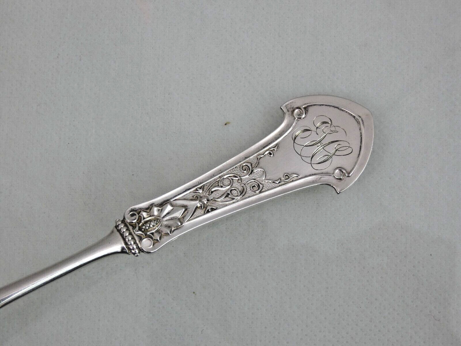 ANTIQUE GORHAM CORINTHIAN PATTERN STERLING SILVER SERVING / TABLE SPOON 1872