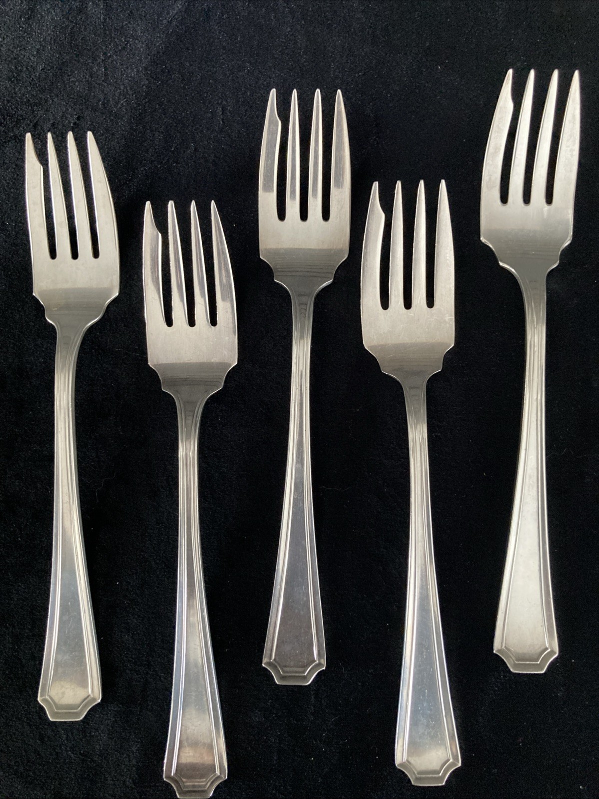 Gorham FAIRFAX sterling Silver set Of 5 Salad Forks No Mono