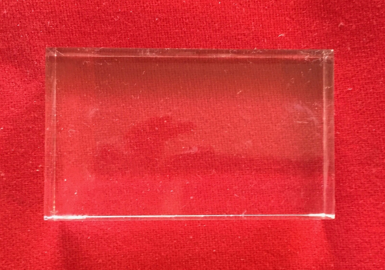 Vintage Clear Acrylic Lucite Rectangular Display Base Block Brick Cube 5″ x 3″