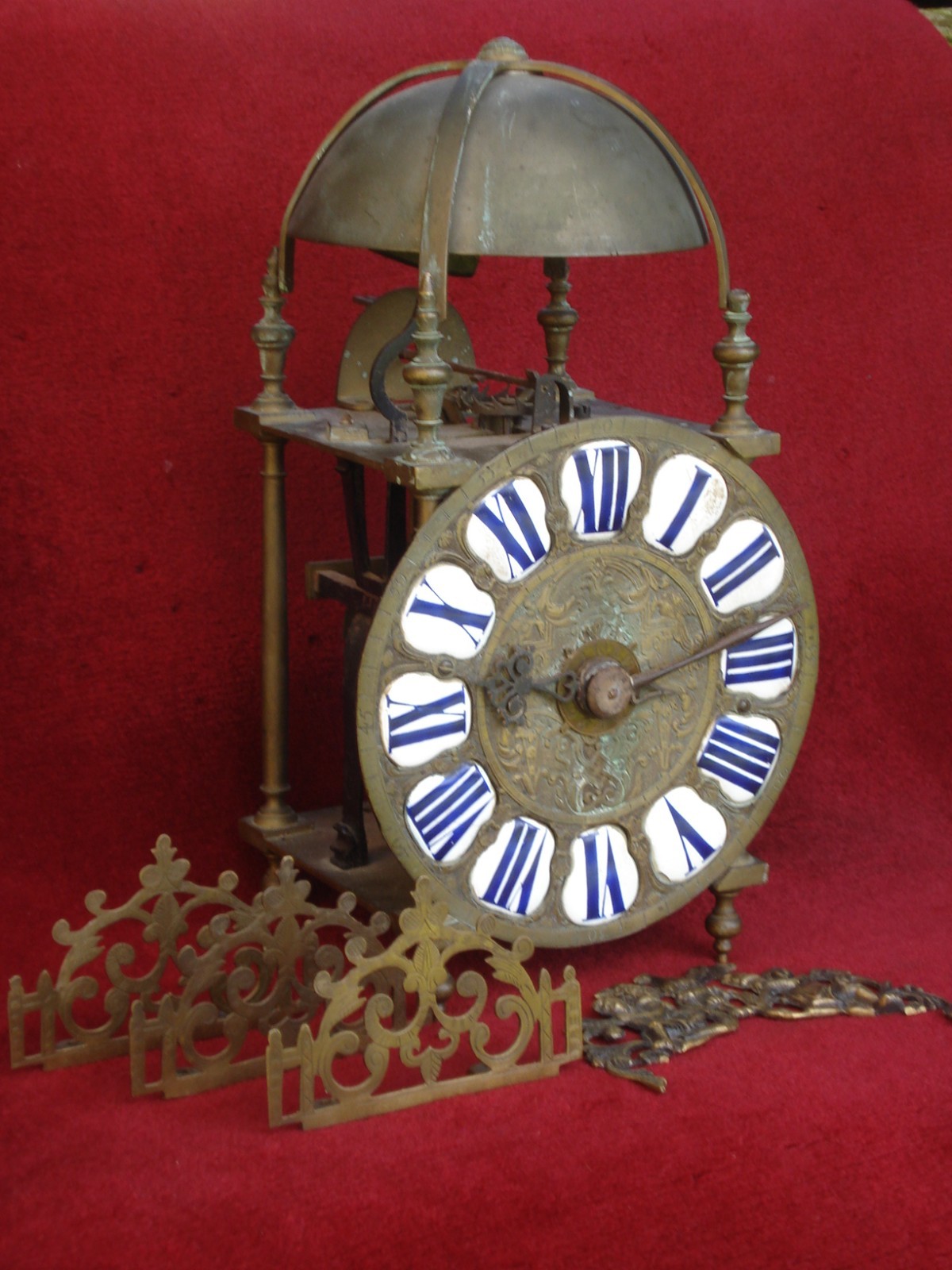 VERY GOOD 17/18TH C FRENCH 2 HANDED LANTERN CLOCK VERGE ESCAPEMENT TO RESTORE