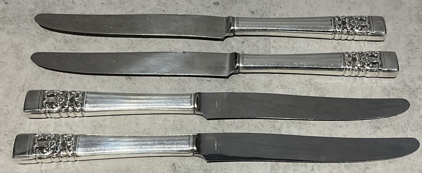 Oneida Community Coronation Silverplate 8 French Dinner Knives aka Hampton Court