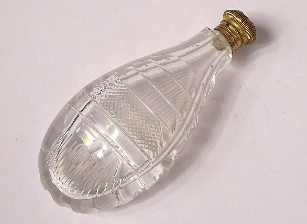 Crystal Glass Bottle With Gold Metal XIX Century