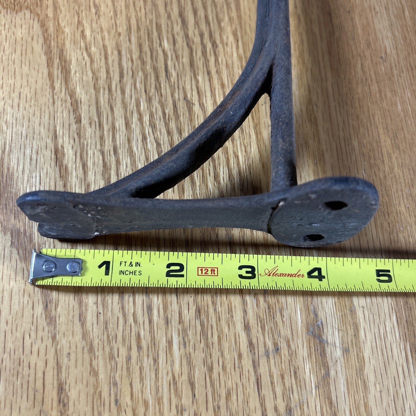 Antique Iron Coat Hook Wall Bracket Hat Rack Welded Cast Rustic Farm Cabin Decor