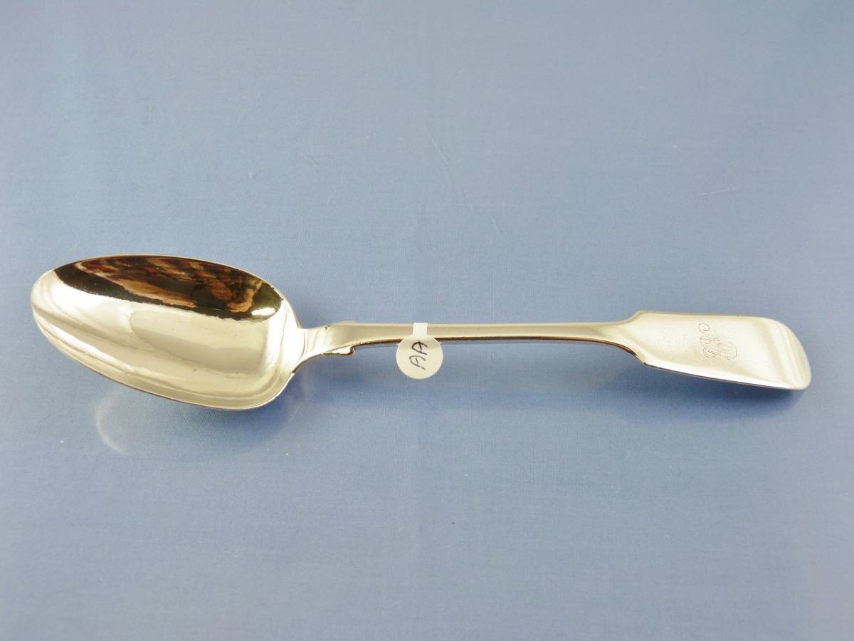 FIDDLE BACK TIPPED TABLE SPOON STERLING ROBERT WILKES 1847-1880 “MP” aa CANADA