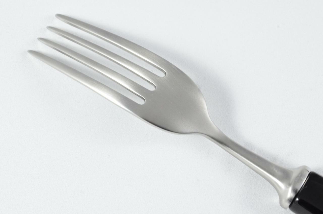 Brand New Genuine Black Handle Table Fork Brushed Finish Made In Sheffield