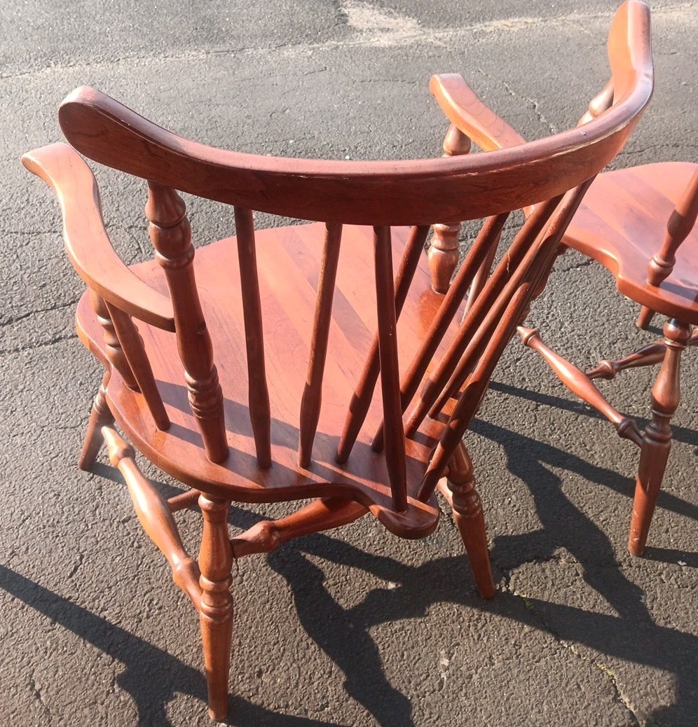 FIDDLE BACK WINDSOR CHAIRS CHERRY WOOD AMERICAN TENDON JOINT LEG CHOICE of FIVE