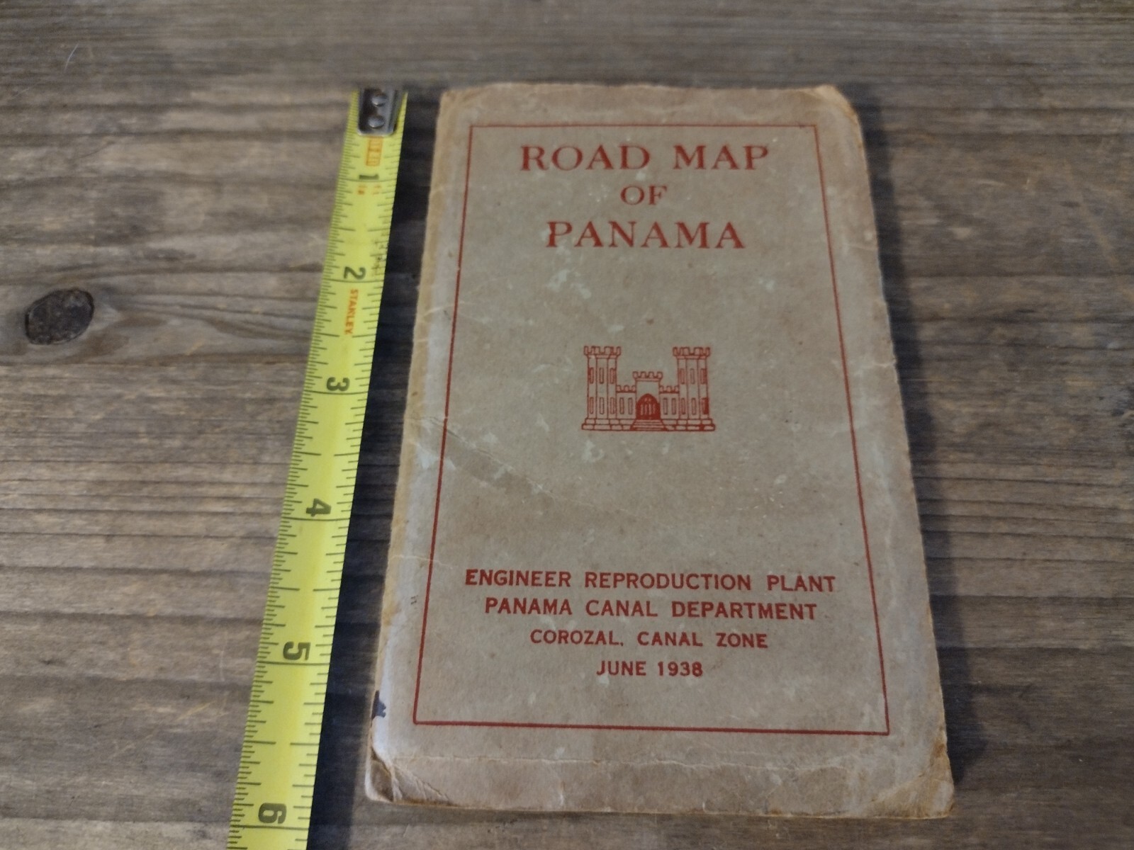 Road Map of Panama June 1938 Foldout 23″ X 18″ Panama Canal Department Zone