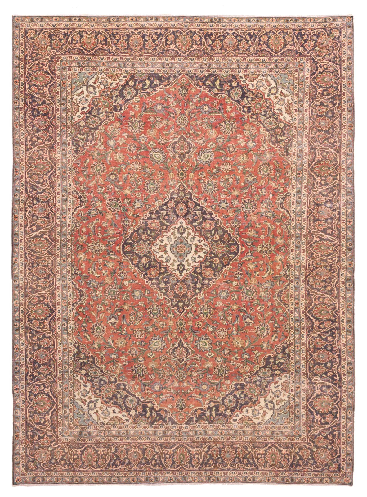 Vintage Traditional Hand-Knotted Area Rug 9’8″ x 13’1″ Oriental Wool Carpet