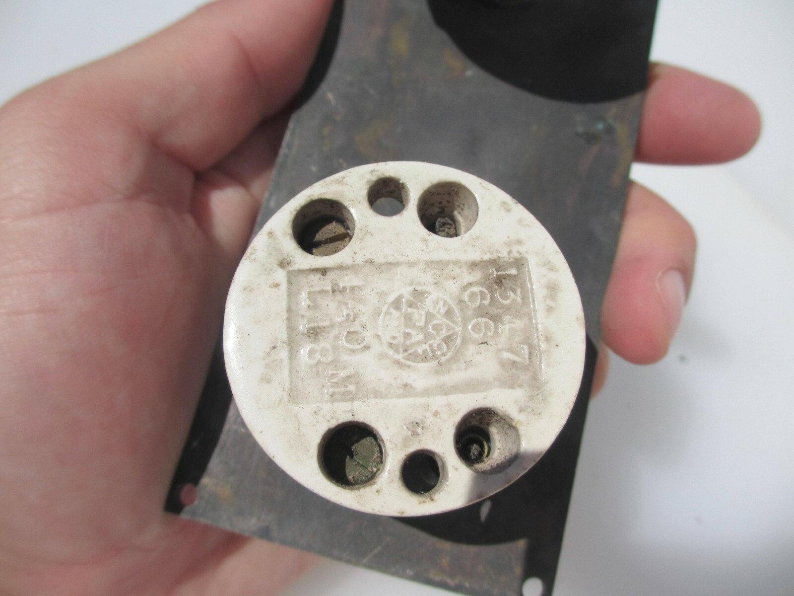 Vintage Brass Light Switch Double Plate Ceramic Old Antique Victorian – Art Deco