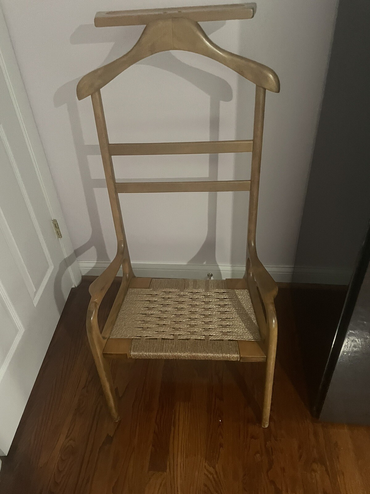 Mid Century Modern Valet Vintage Danish Style Butler Solid Wood Gentleman Chair.