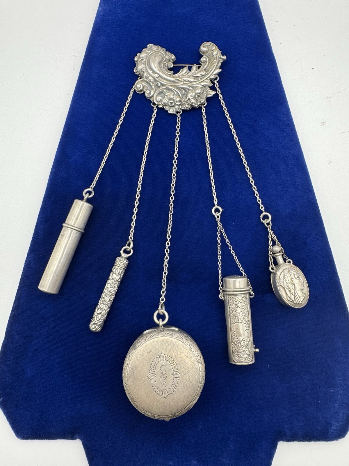 Antique American Sterling Silver Chatelaine Style Metal NY c1900
