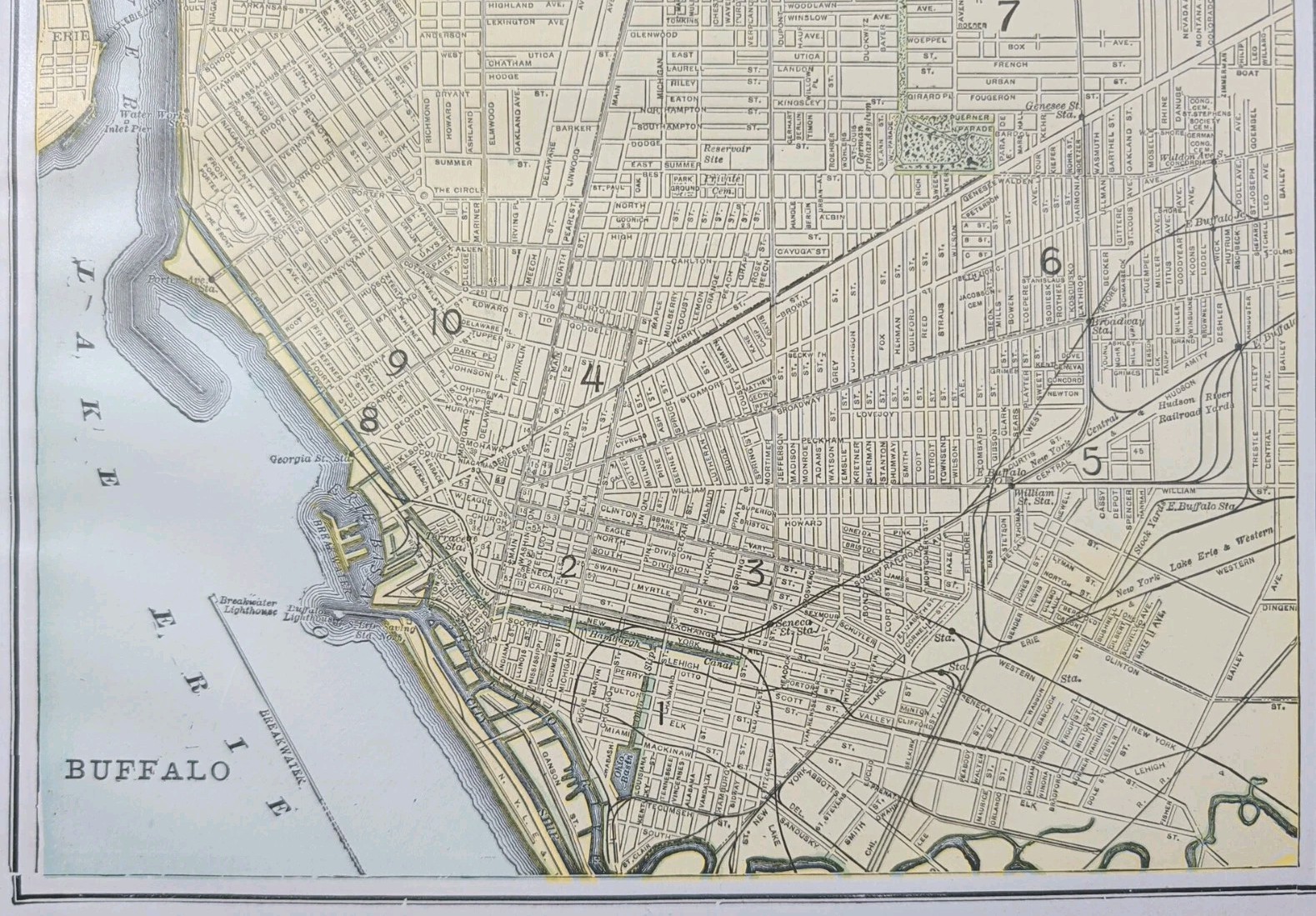 Vintage 1893 BUFFALO NY Map 11″x14″ Old Antique Original COLD SPRING ALLENTOWN