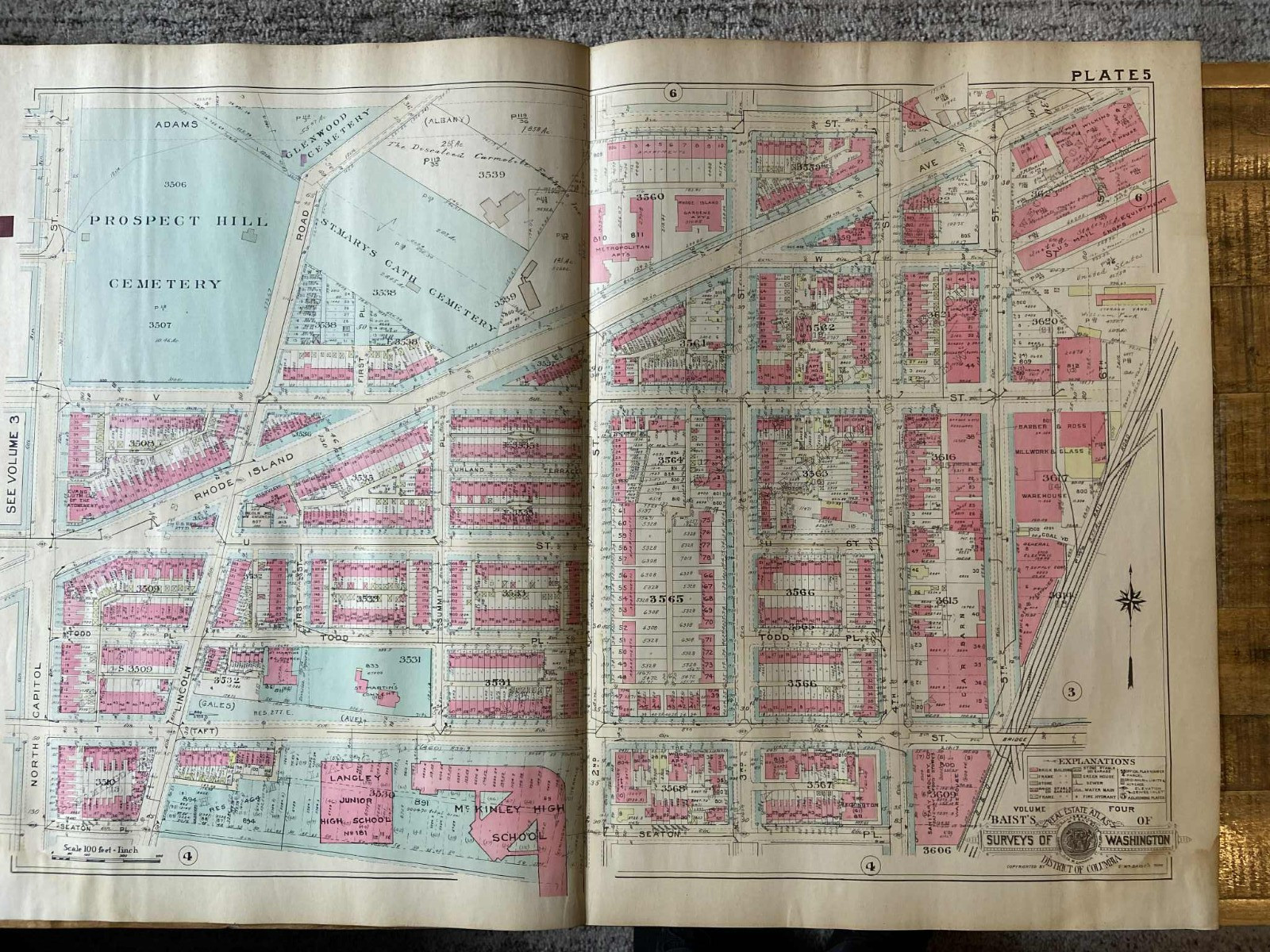 Detailed large plat map. Bloomingdale Area (Plate 5) Washington D.C. 1943