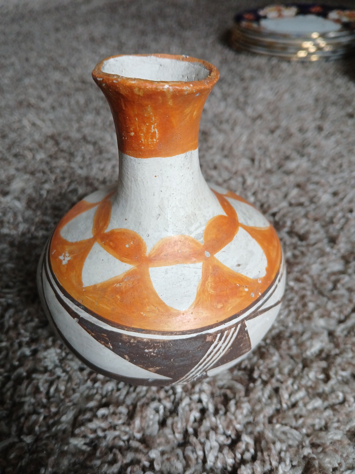 Arizona New Mexico Antique Hand Made Clay Flower Vase Southwest American Indian