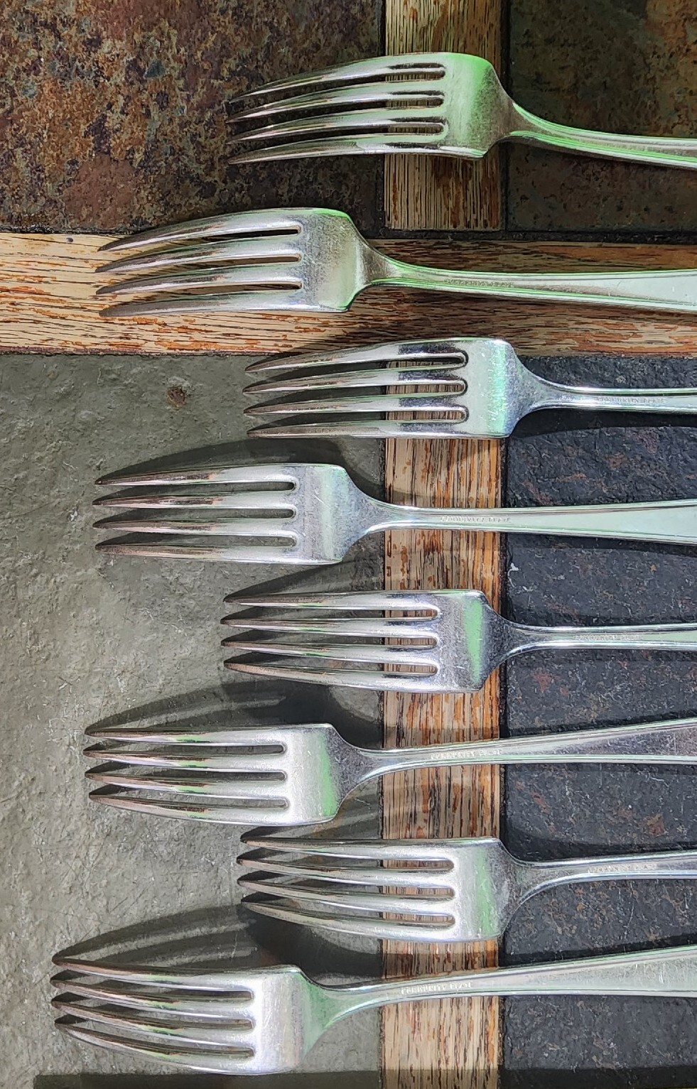 👌LOT OF 8 ART DECO c1929 DEAUVILLE SILVERPLATED “7 1/2” DINNER 🍽FORKS
