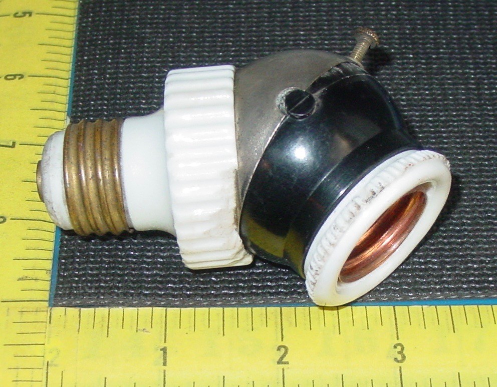 Vintage Angled Eyeball Swivel Unit Light Fixture Socket Adapter Bryant USA