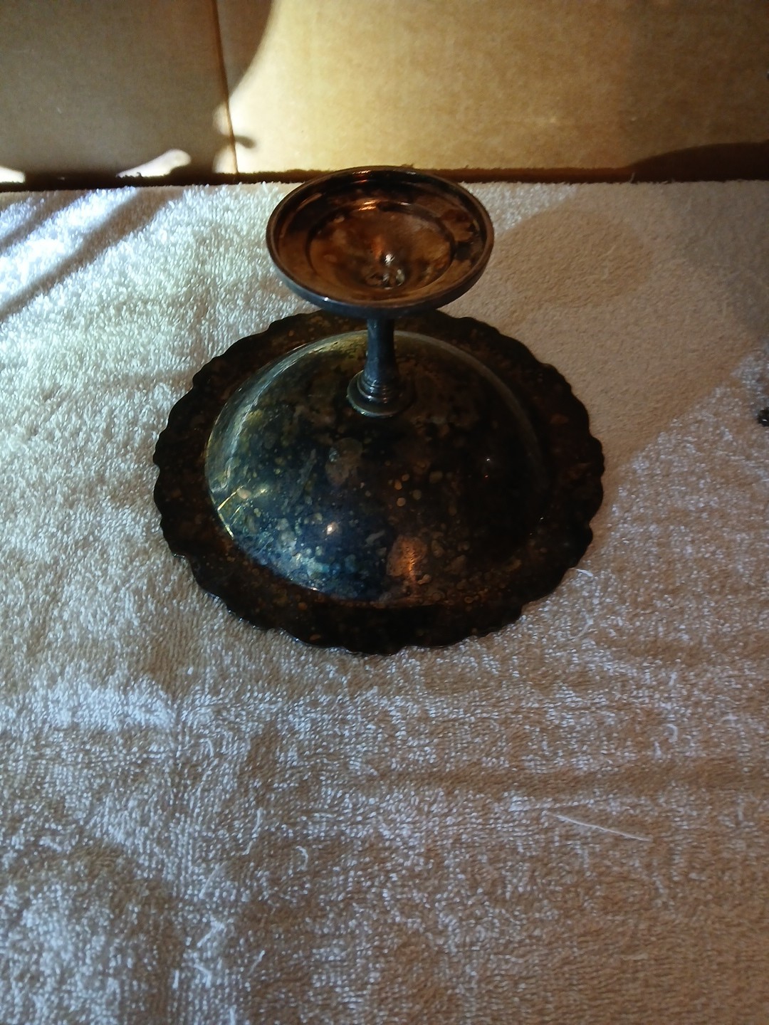Antique Birmingham Silver Company Teapot Silver on Copper Plus Oneida Candy Dish