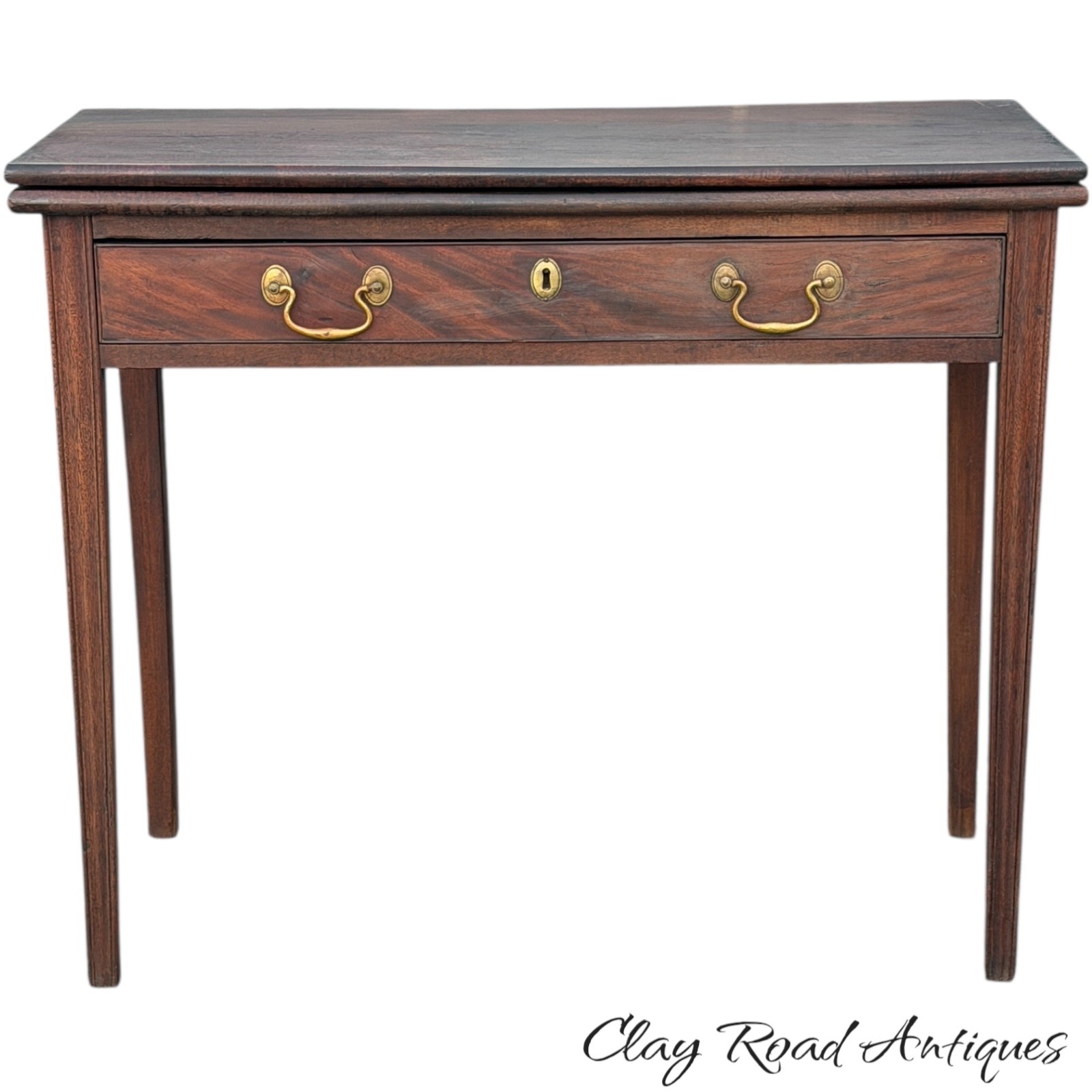 Antique 18th Chippendale console card game table mahogany 1780 old surface