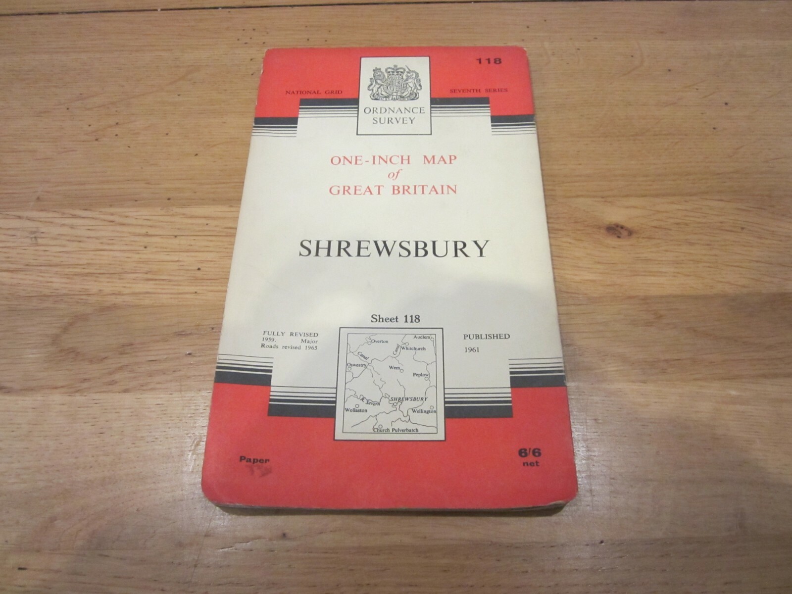 SHREWSBURY MAP – Sheet 118 – One-Inch Ordnance Survey Map – 7th Edition