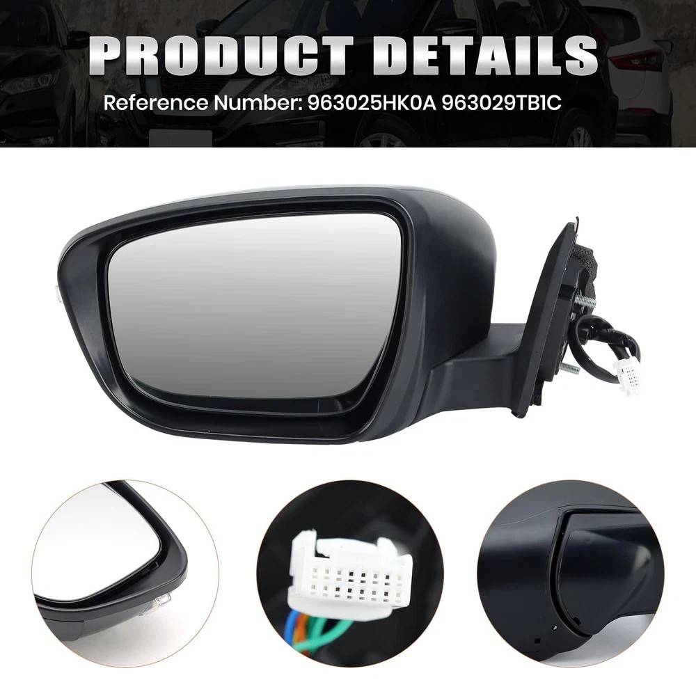 Left Driver Side Mirror Compatible with Nissan Rogue 2014-2021 with Heated Ma…