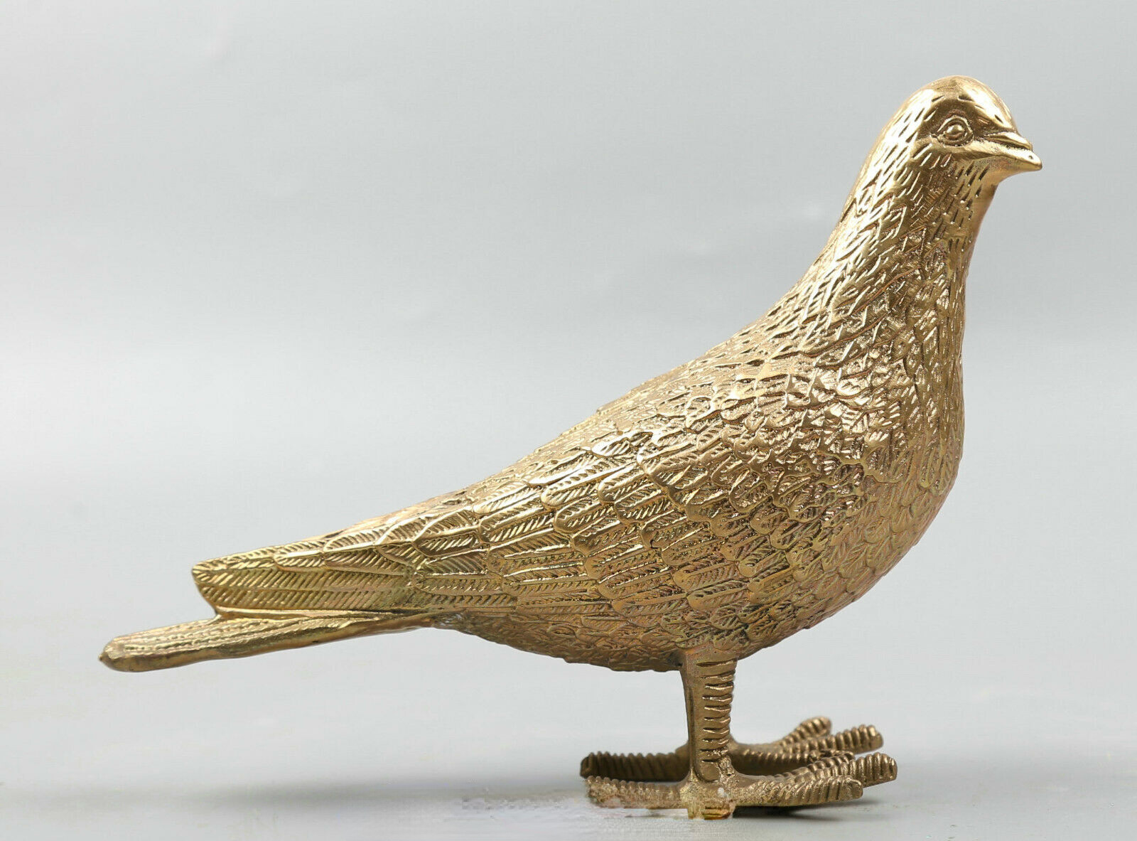 8.1″Collect Chinese Statue Fengshui Bronze Animal Peace Dove Carrier Pigeon Bird
