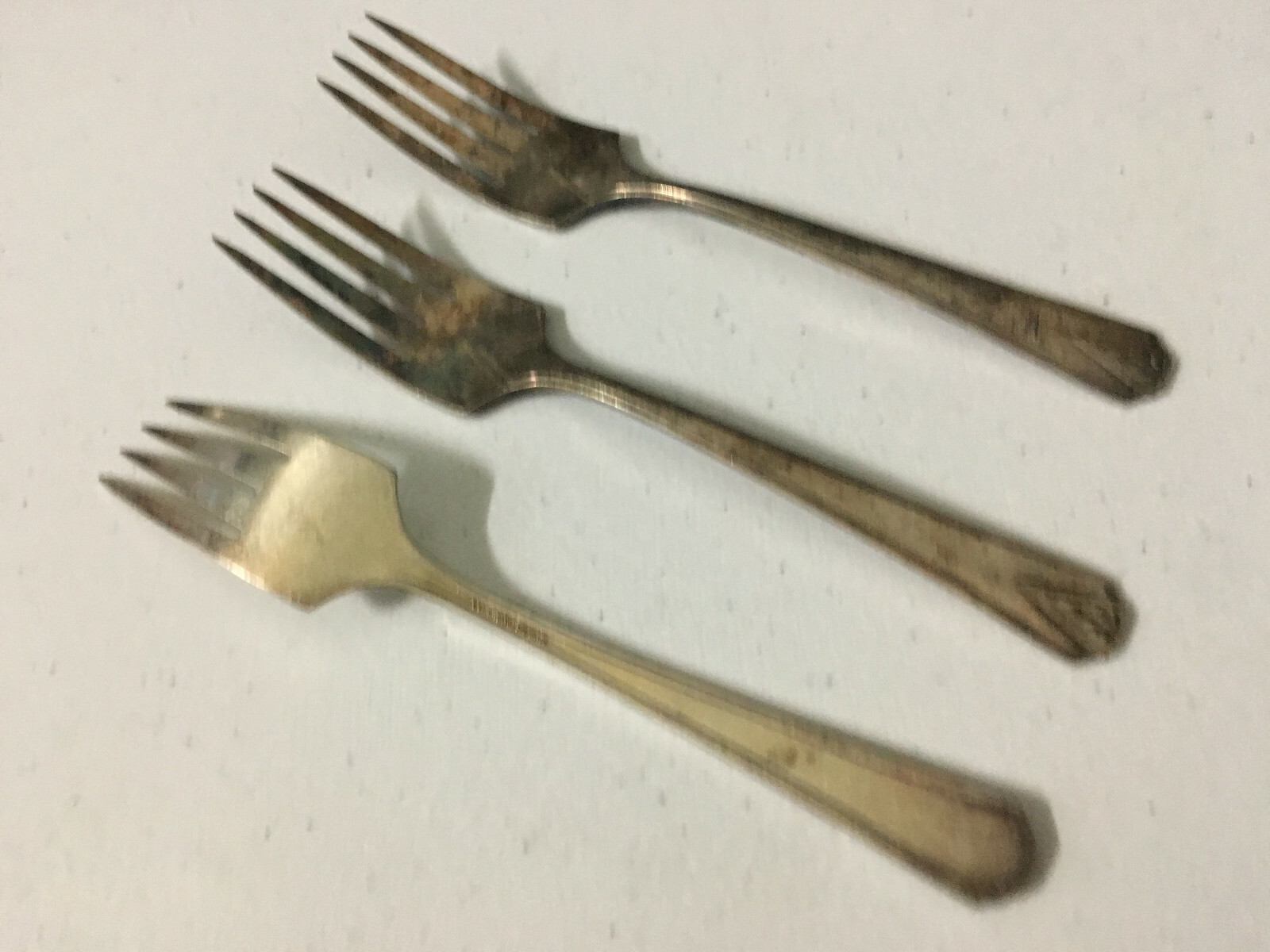 3 Salad Forks Deauville Oneida Community Silverplate Silver Plate Art Deco 1929