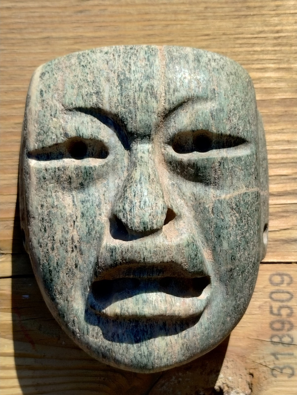 Olmec Pre- Columbian mesoamerican Jade mask artifact