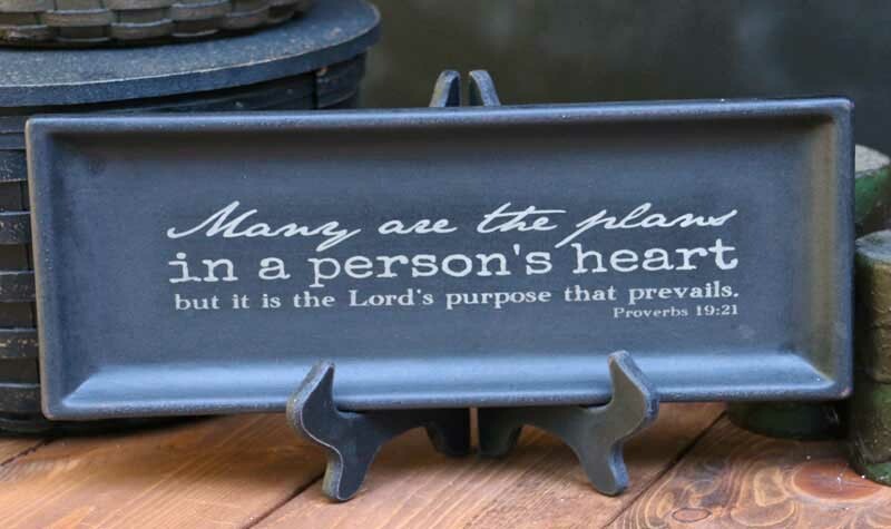Primitive Decor Decorative Tray with Scripture – The Lord’s Purpose – 13×5 inch