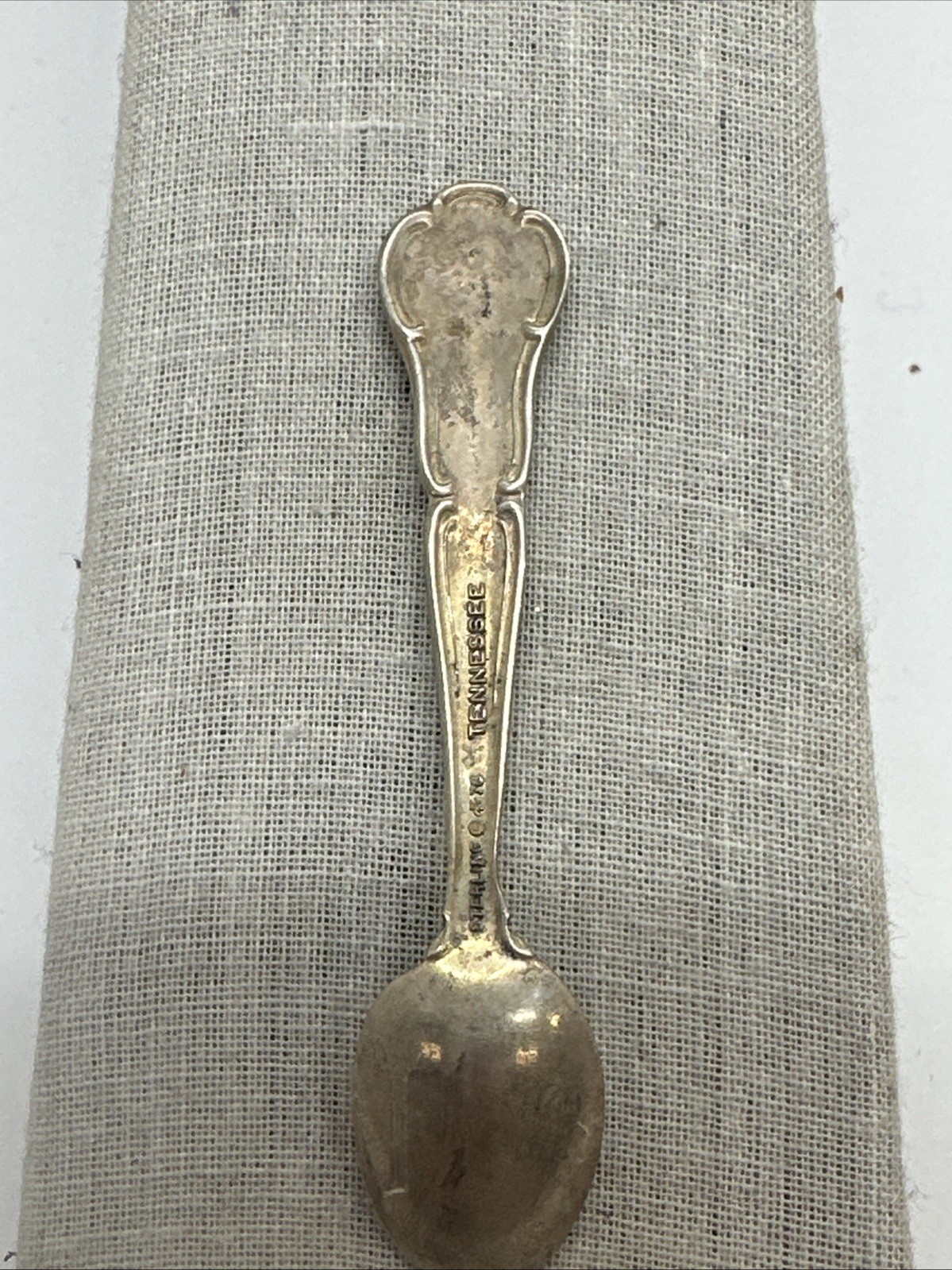 Franklin Mint Sterling Silver State Flower Salt Spoon-Tennessee