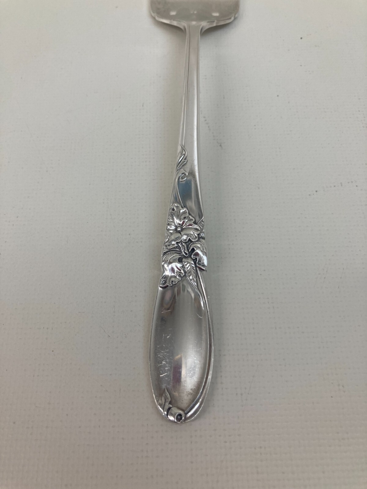 Oneida Community Silverplate White Orchid Meat Serving Fork 1953