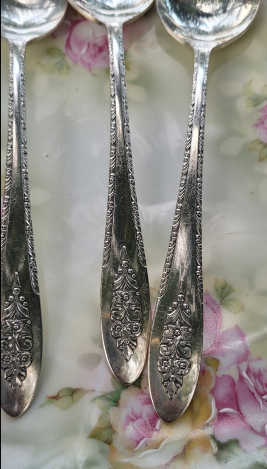 Vintage William A. Rogers A1 plus Oneida Silverplate Serving Spoons x3.
