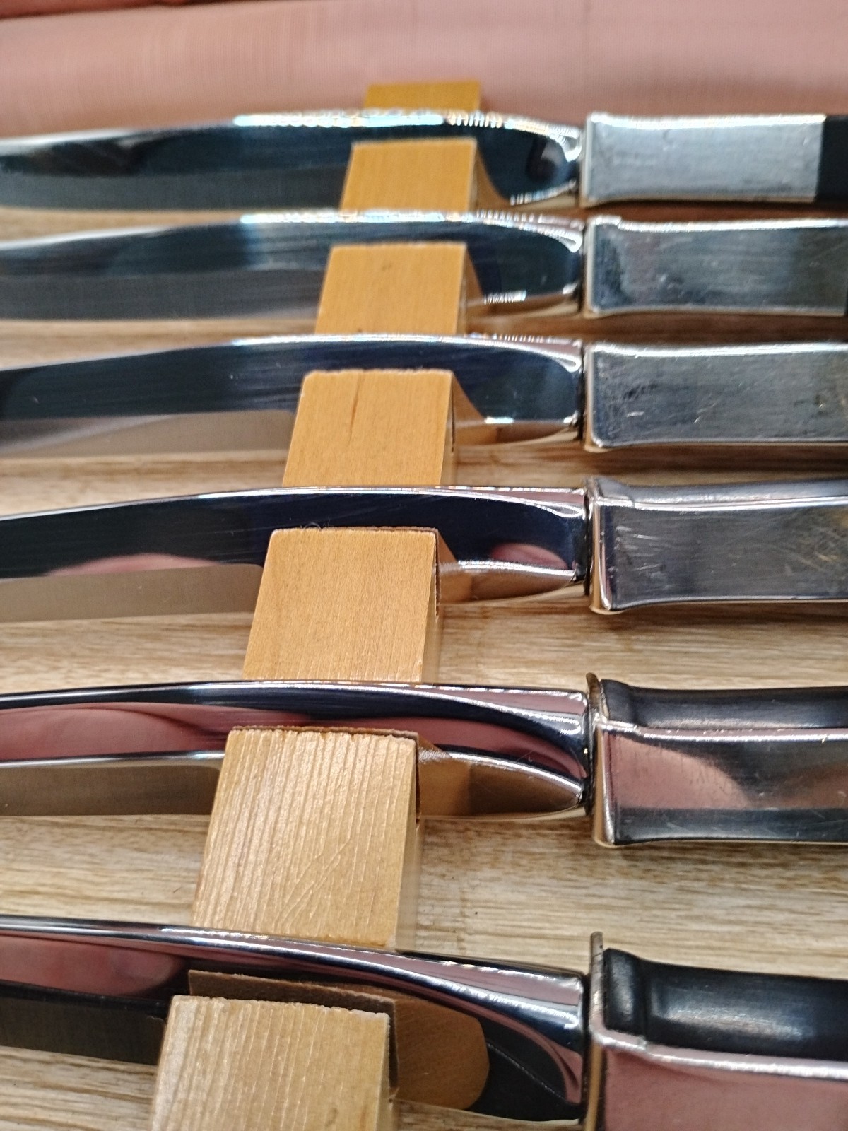Contrast by Lunt Sterling Silver Black Ebony Nylon Steak Knife Set 6 pc Box Set
