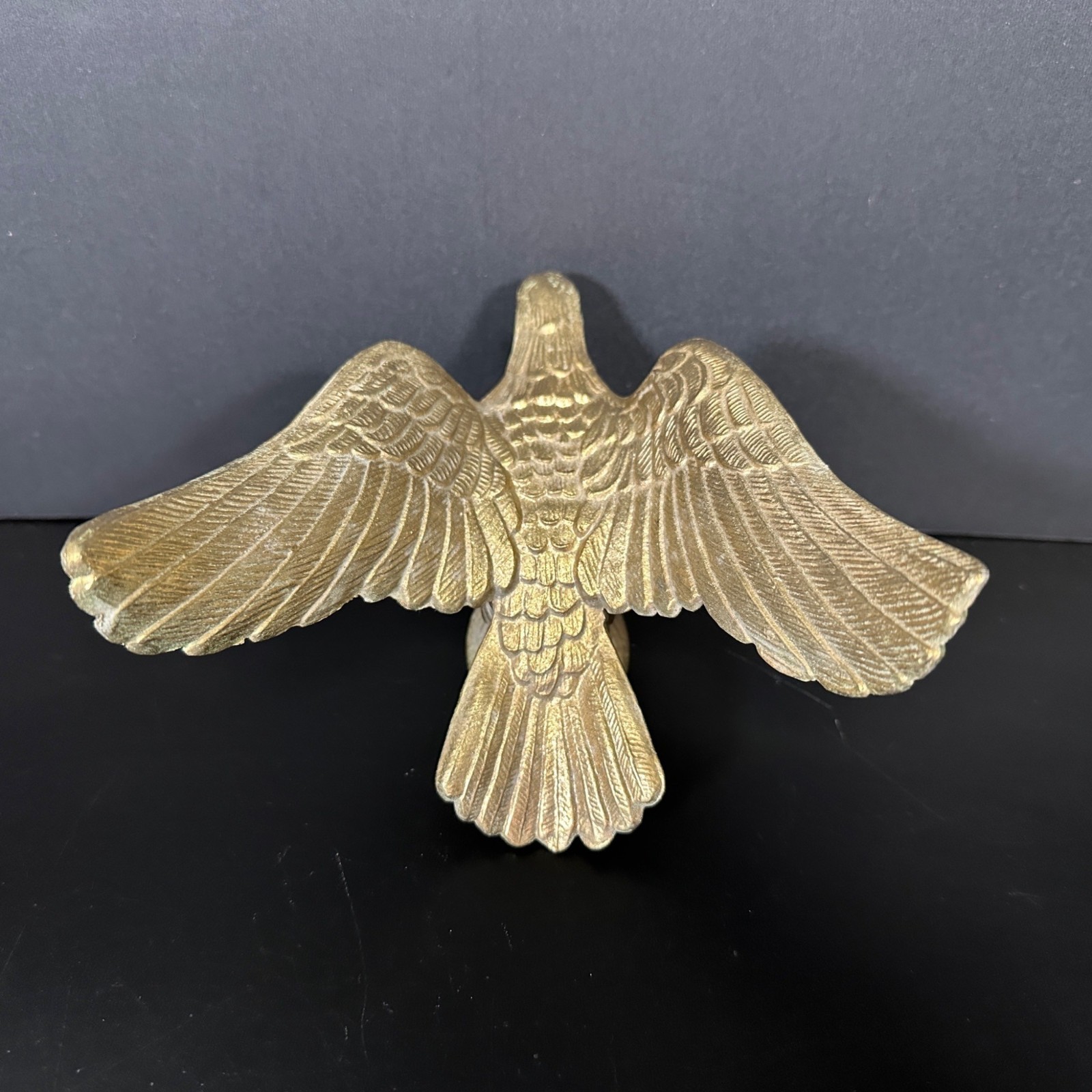 VTG Federal Style Brass American Eagle w Three Arrows Flagpole or Clock Finial