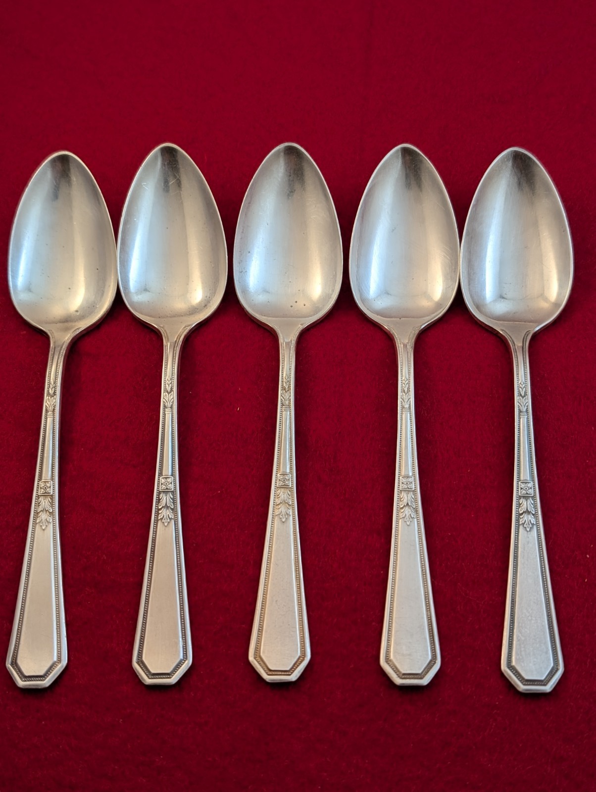 Lot Of 5 WM Rogers & Sons AA SilverPlate MAYFAIR Teaspoons Pat Mar 13 1923