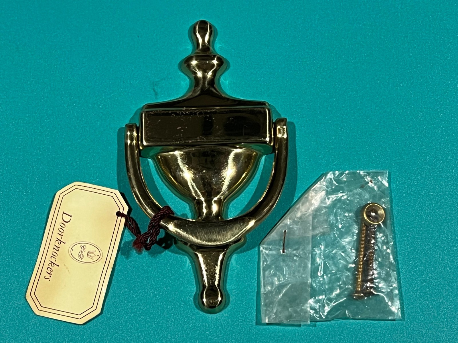 Vintage Spain G & D Gifts & Decorations Solid Brass Door Knocker New Read