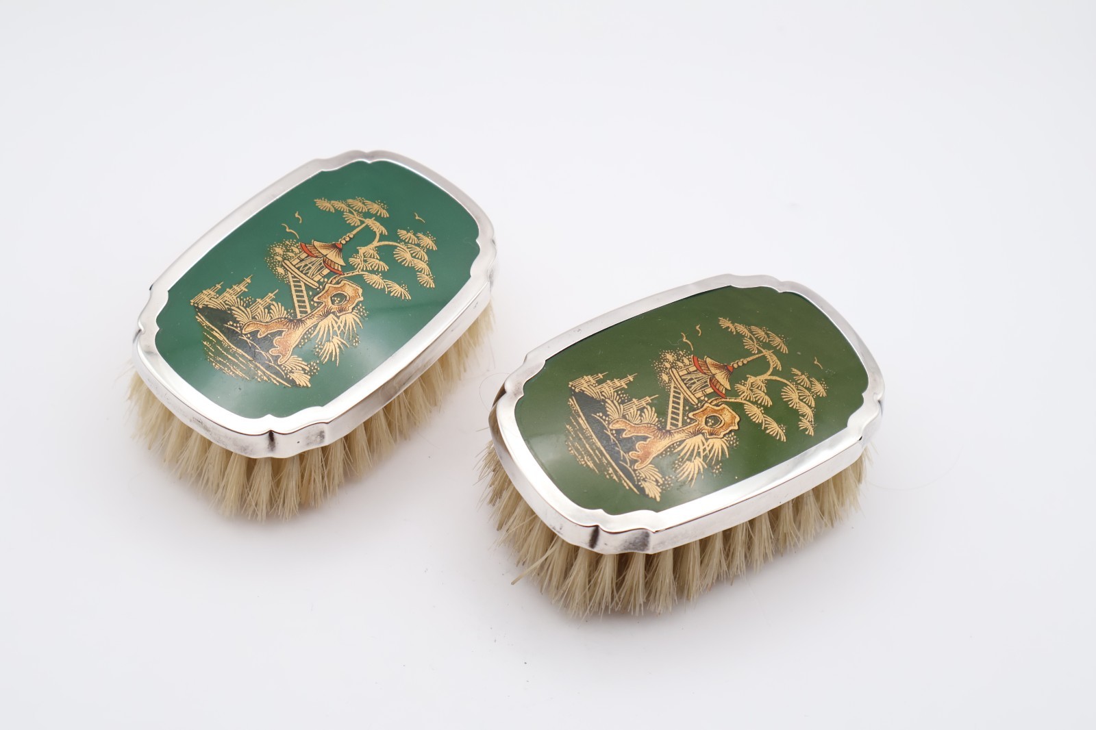 Antique Sterling Silver Pair of Clothes Brushes Hallmarked Birmingham 1927