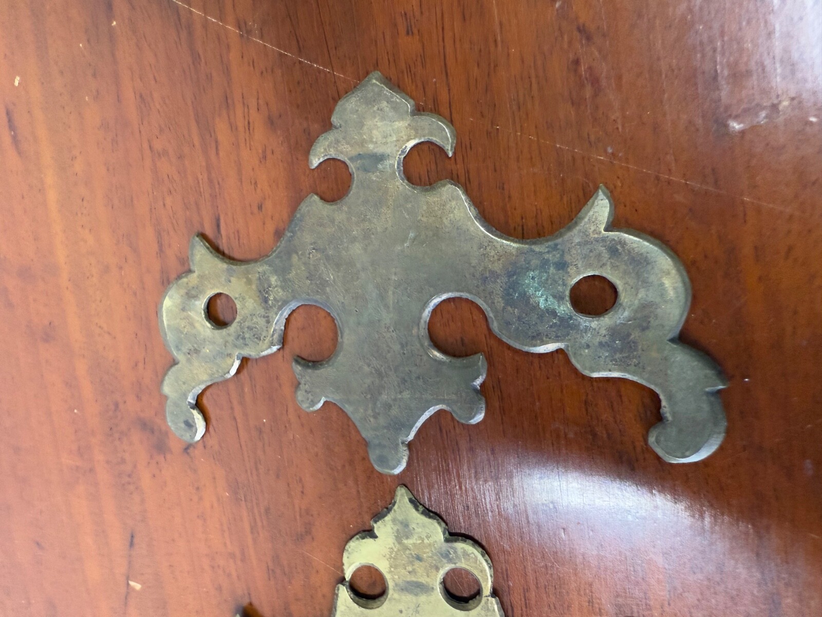 antique batwing chippendale brass plates period hardware parts restoration 1780