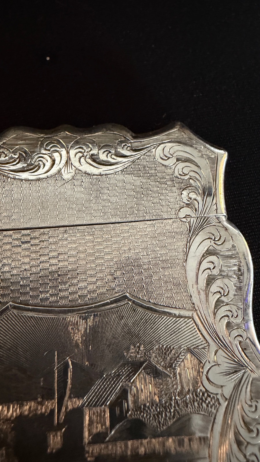 Victorian American Coin Silver Calling Card Case