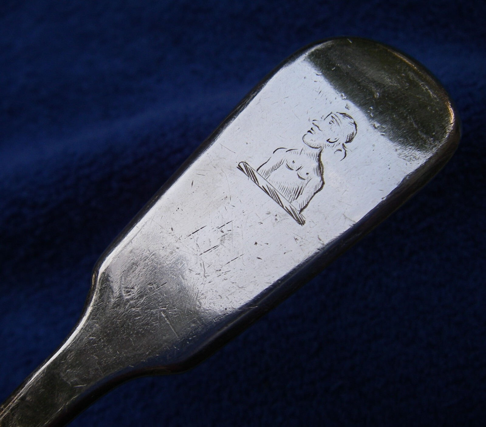 Mystery CANADIAN(?) / CHINESE EXPORT(?) Silver GRAVY LADLE-JW Pseudo Marks-NR