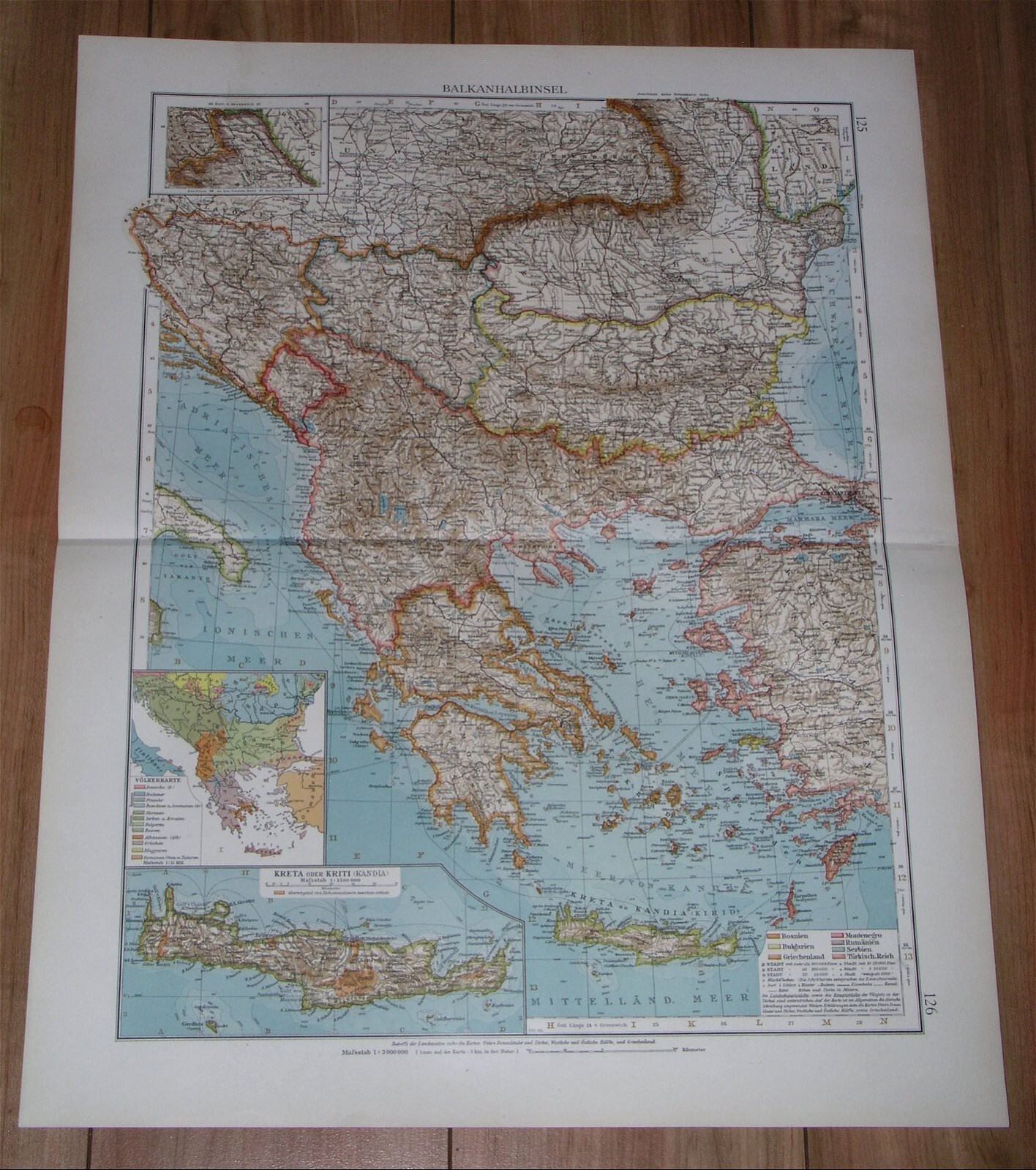 1911 ANTIQUE MAP OF BALKANS SERBIA BOSNIA GREECE TURKEY ALBANIA BULGARIA HUNGARY