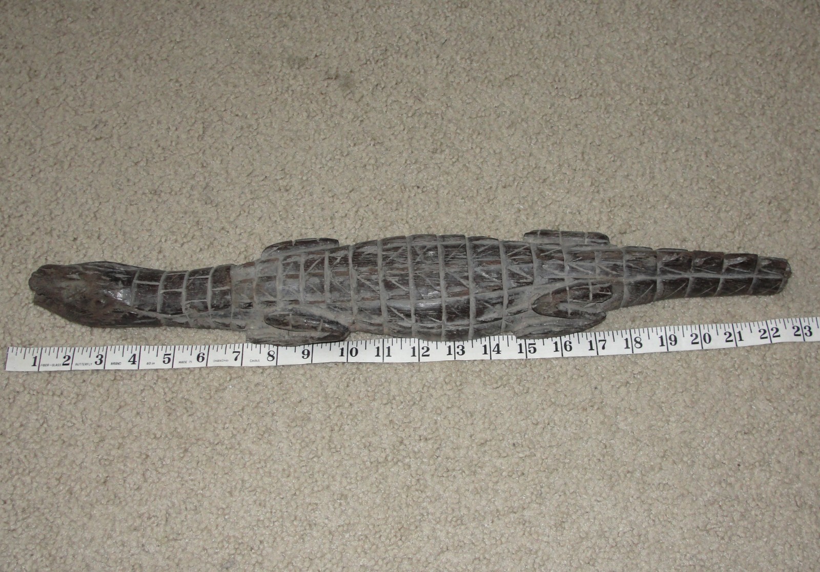 Very Old African Burkina Baule Ivory Coast Crocodile Alligator Snake Sculpture