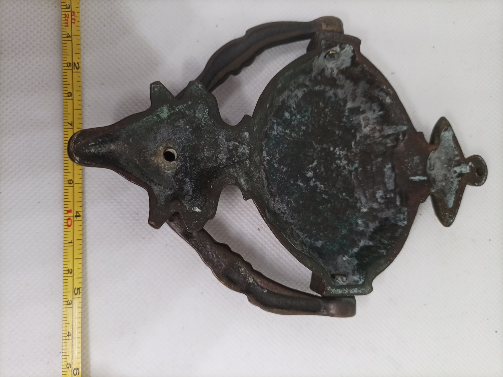Antique Solid Brass Door Knocker Rams Head With Floral