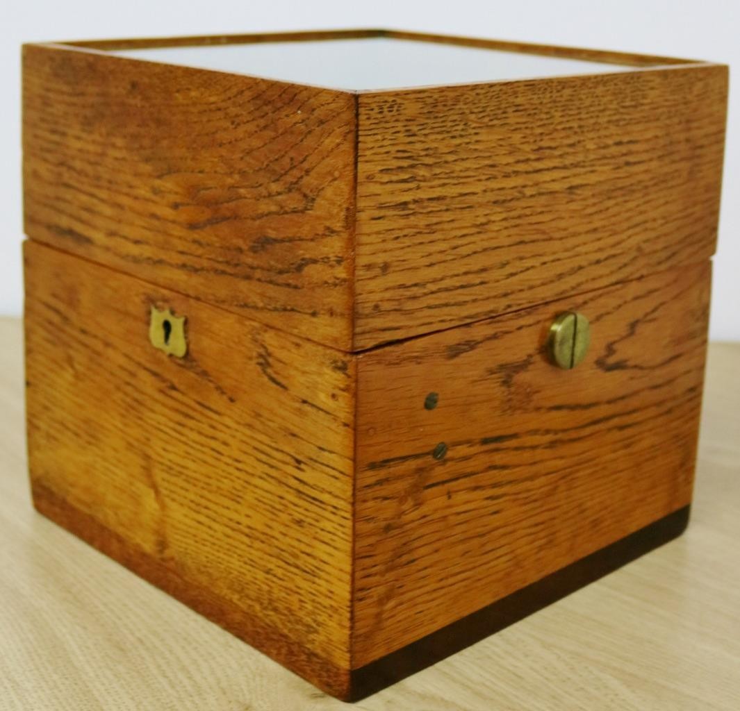Rare Antique 2 Day Hamilton Golden Oak Boxed Single Fusee Marine Chronometer